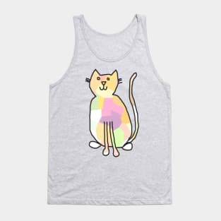 Pale Yellow Crystal Cat Tank Top